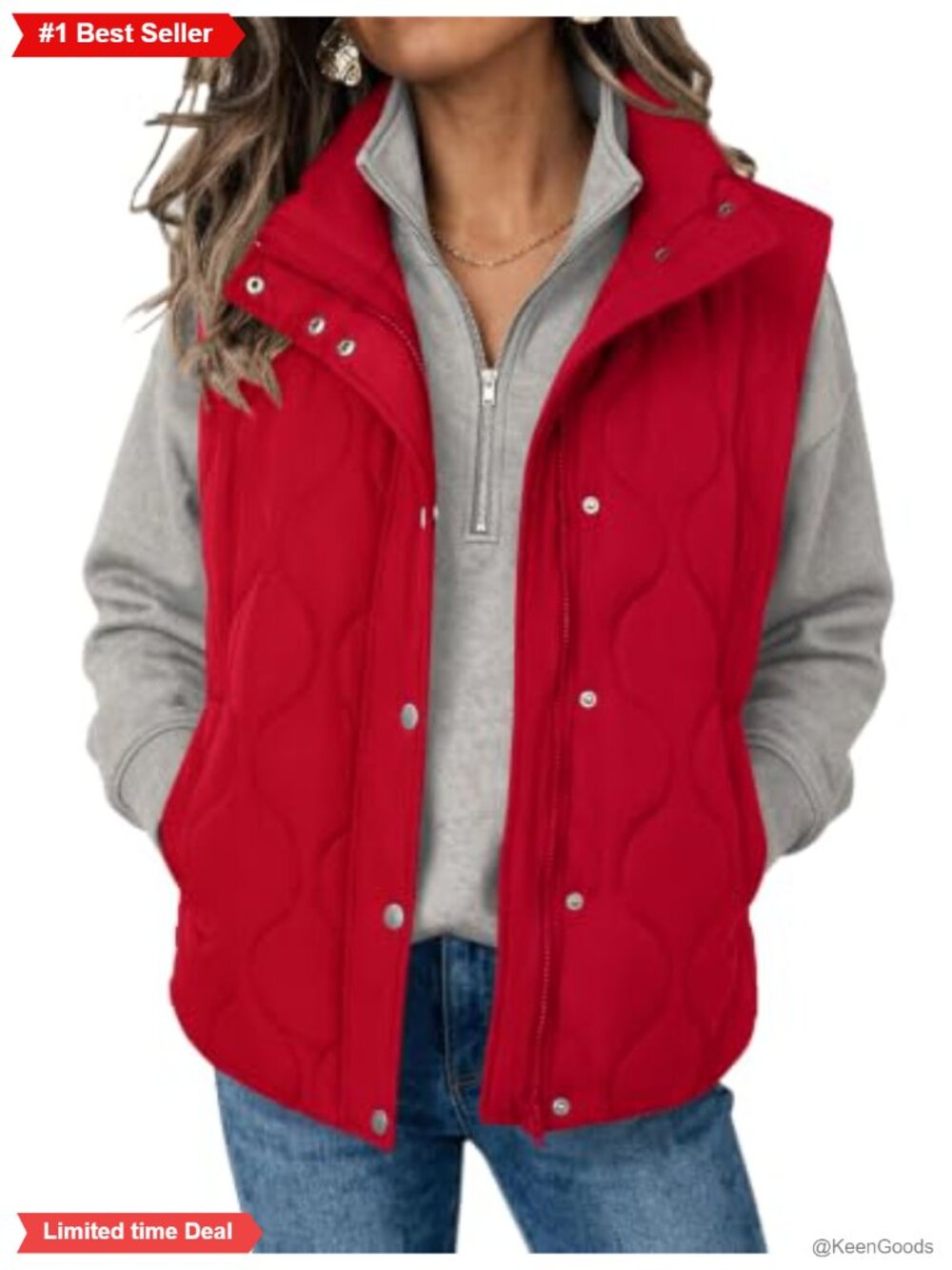 Women Oversized Puffer Vest Stand Collar Zip Up Sleeveless Outerwear